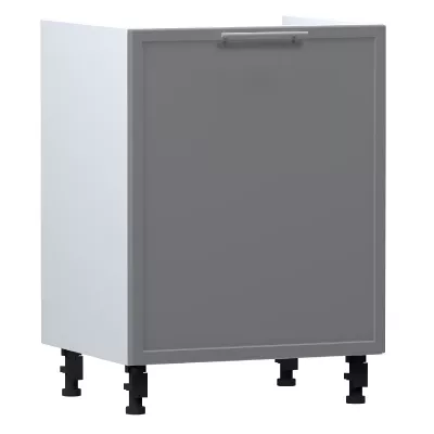 Waschbeckenschrank ARACY - Breite 60 cm, grau/weiß, Beine 10 cm