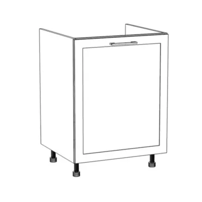Waschbeckenschrank ARACY - Breite 60 cm, grau/weiß, Beine 15 cm