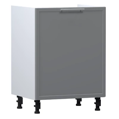 Waschbeckenschrank ARACY - Breite 60 cm, grau/weiß, Beine 15 cm