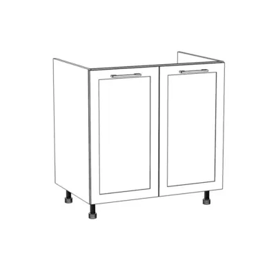 Waschbeckenschrank ARACY - Breite 80 cm, grau/weiß, Beine 10 cm