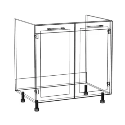 Waschbeckenschrank ARACY - Breite 80 cm, grau/weiß, Beine 10 cm