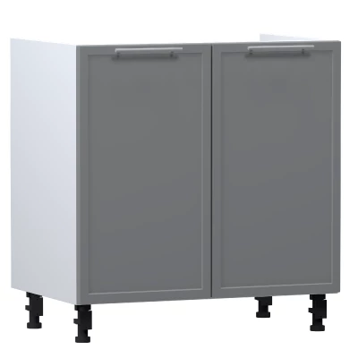 Waschbeckenschrank ARACY - Breite 80 cm, grau/weiß, Beine 10 cm