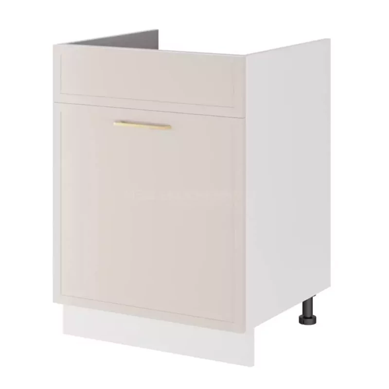 Waschbeckenunterschrank mit Schublade ARACY - Breite 60 cm, weiß, Beine 15 cm
