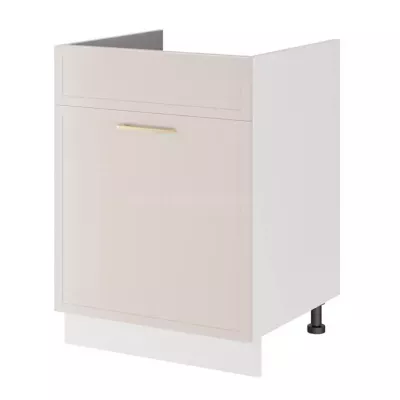 Waschbeckenunterschrank mit Schublade ARACY - Breite 60 cm, weiß, Beine 15 cm