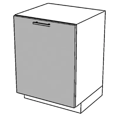 Tür für Einbaugeschirrspüler ARACY - 60x72 cm, grau