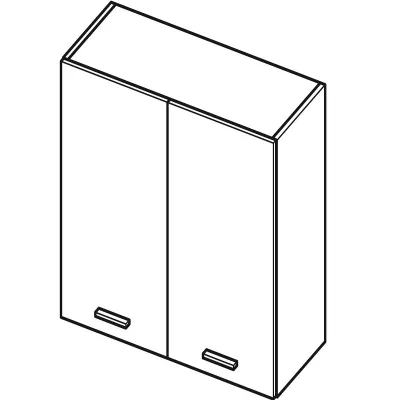 Oberer zweitüriger Schrank ARACY - Breite 60 cm, grau / weiß