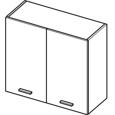 Küchenoberschrank ARACY – Breite 80 cm, grau/weiß