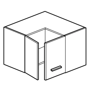 Eckoberschrank ARACY - Breite 65 cm, grau/weiß
