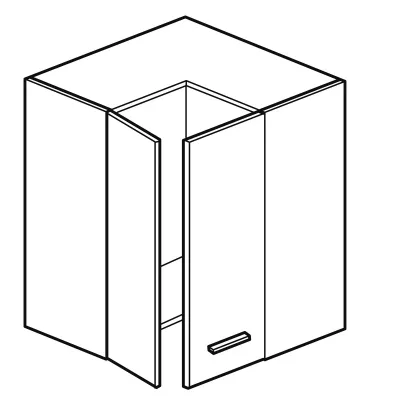 Kücheneckschrank ARACY - Breite 65 cm, grau/weiß