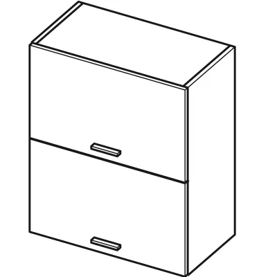 Zweitüriger Hängeschrank ARACY – Breite 60 cm, grau/weiß