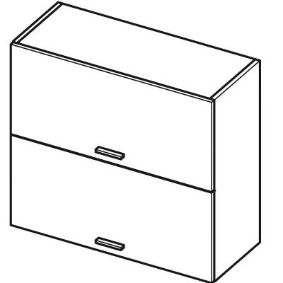 Zweitüriger Hängeschrank ARACY – Breite 80 cm, grau/weiß