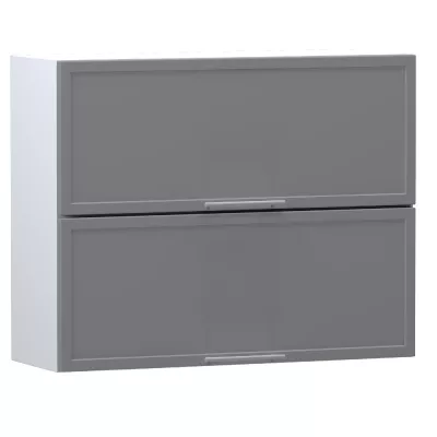 Zweitüriger Hängeschrank ARACY – Breite 90 cm, grau/weiß