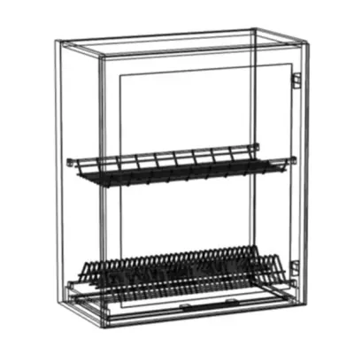 Oberschrank mit Abtropffläche ARACY - Breite 60 cm, weiß