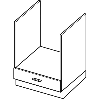 Schrank für Einbaubackofen ARACY - Breite 60 cm, weiß, Beine 15 cm