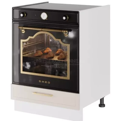 Schrank für Einbaubackofen ARACY - Breite 60 cm, weiß, Beine 15 cm