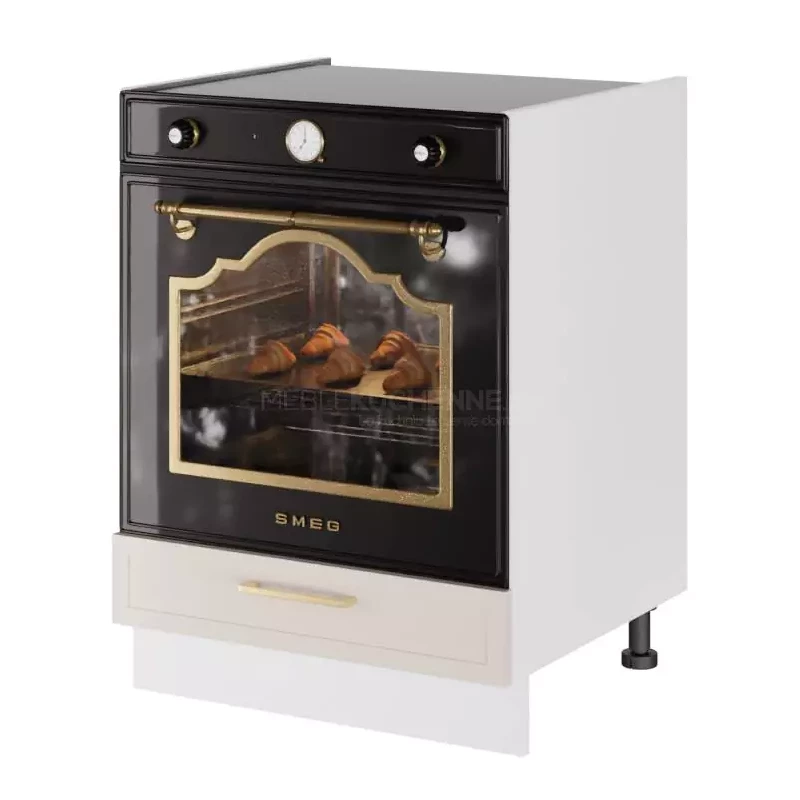 Schrank für Einbaubackofen ARACY - Breite 60 cm, weiß, Beine 15 cm