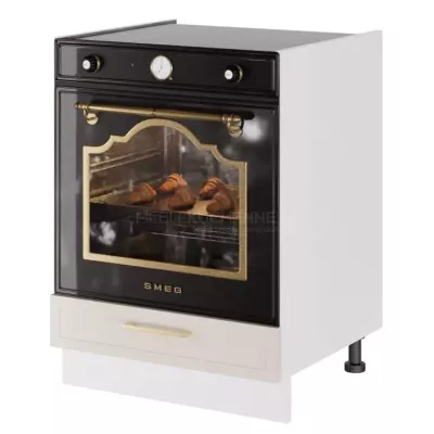 Schrank für Einbaubackofen ARACY - Breite 60 cm, weiß, Beine 15 cm