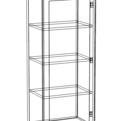 ARACY Regal Küchenschrank - Breite 45 cm, grau/weiß