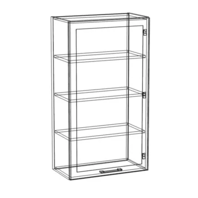 ARACY Regal Küchenschrank - Breite 60 cm, grau/weiß