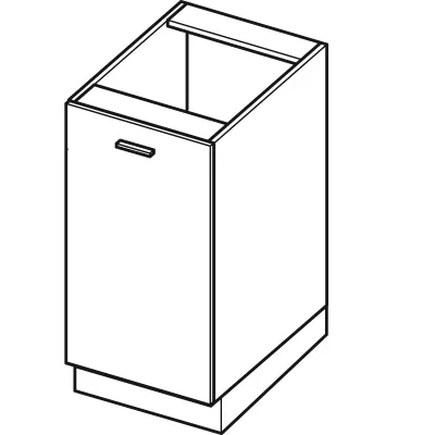 IRENA eintüriger Unterschrank - Breite 40 cm, weiß glänzend / weiß, Beine 10 cm