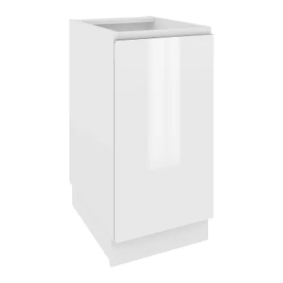 IRENA eintüriger Unterschrank - Breite 40 cm, weiß glänzend / weiß, Beine 15 cm