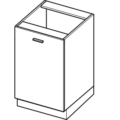 Küchenunterschrank IRENA - Breite 50 cm, weiß glänzend / weiß, Beine 10 cm