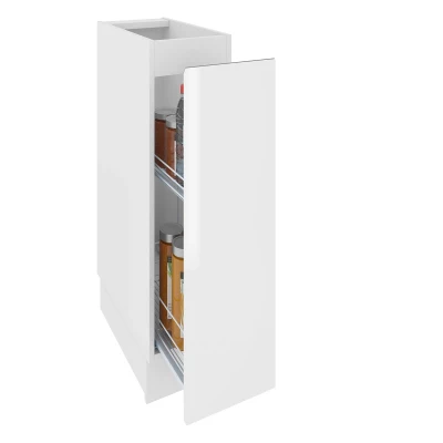 IRENA Auszugschrank - Breite 20 cm, weiß glänzend / weiß, Beine 10 cm
