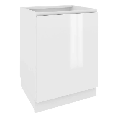 Inselschrank IRENA - Breite 60 cm, weiß glänzend / weiß, Beine 10 cm