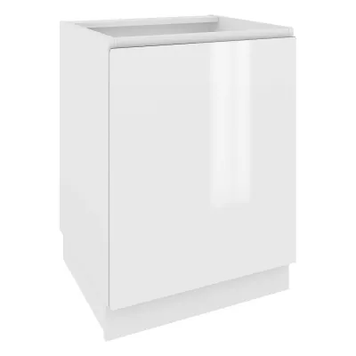Inselschrank IRENA - Breite 60 cm, weiß glänzend / weiß, Beine 10 cm