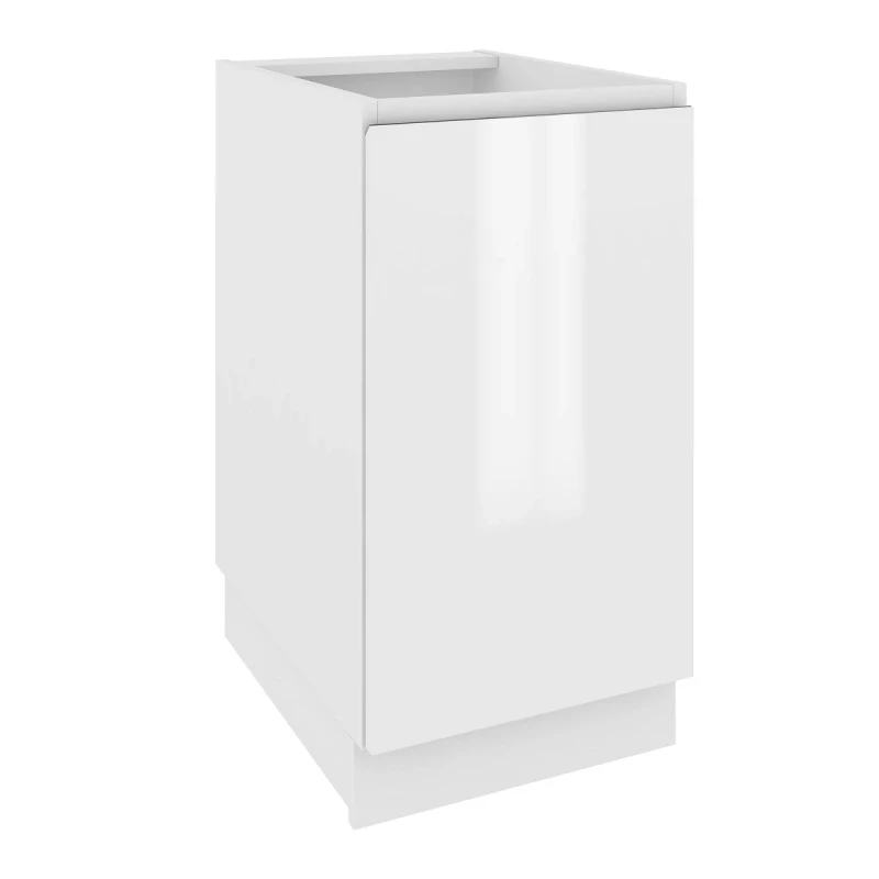 Inselschrank IRENA - Breite 45 cm, weiß glänzend / weiß, Beine 10 cm