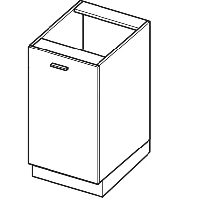 Inselschrank IRENA - Breite 45 cm, weiß glänzend / weiß, Beine 10 cm