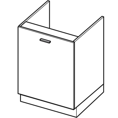 Waschbeckenunterschrank IRENA - Breite 60 cm, weiß glänzend / weiß, Beine 15 cm