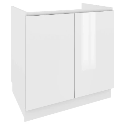 Waschbeckenunterschrank IRENA - Breite 80 cm, weiß glänzend / weiß, Beine 10 cm