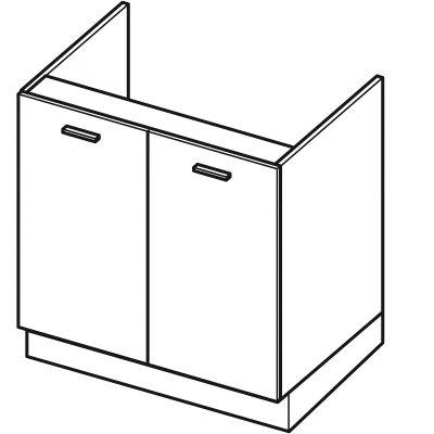 Waschbeckenunterschrank IRENA - Breite 80 cm, weiß glänzend / weiß, Beine 15 cm