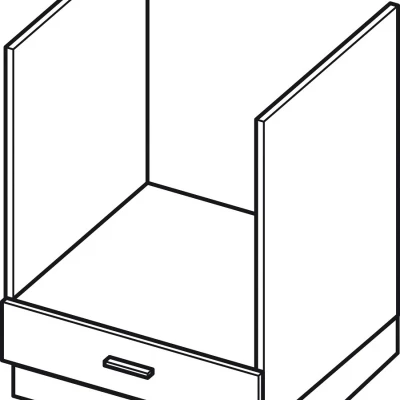 Unterschrank für Einbaubackofen IRENA - Breite 60 cm, weiß glänzend/weiß, Beine 10 cm