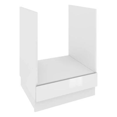 Unterschrank für Einbaubackofen IRENA - Breite 60 cm, weiß glänzend/weiß, Beine 10 cm