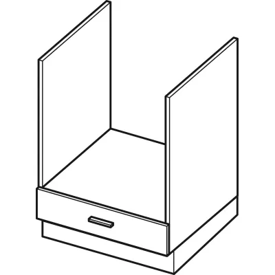 Unterschrank für Einbaubackofen IRENA - Breite 60 cm, weiß glänzend/weiß, Beine 15 cm