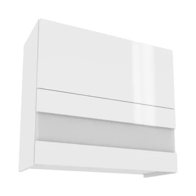 IRENA Glas-Oberschrank - Breite 80 cm, Weiß glänzend