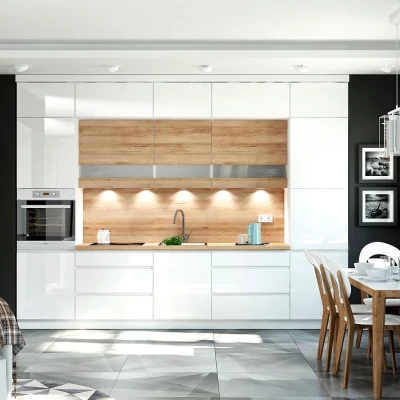 Zweitüriger Hängeschrank IRENA - Breite 80 cm, weiß glänzend