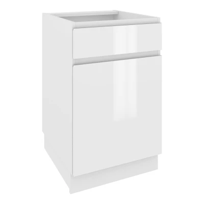 Kombi-Unterschrank IRENA - Breite 50 cm, weiß glänzend, Beine 10 cm