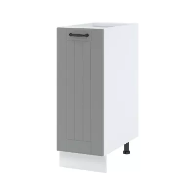 Auszugschrank LESJA - Breite 30 cm, grau/weiß, Beine 10 cm