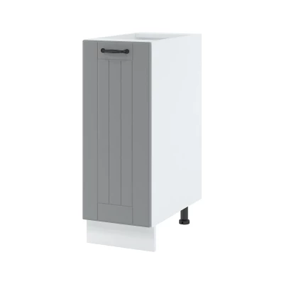 Auszugschrank LESJA - Breite 30 cm, grau/weiß, Beine 15 cm