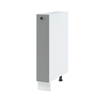 LESJA Auszugsschrank - Breite 15 cm, grau/weiß, Beine 10 cm