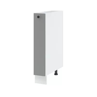 LESJA Auszugschrank - Breite 15 cm, grau/weiß, Beine 15 cm