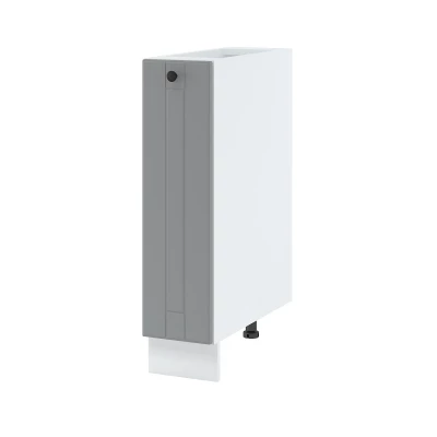 Auszugschrank LESJA - Breite 20 cm, grau/weiß, Beine 10 cm