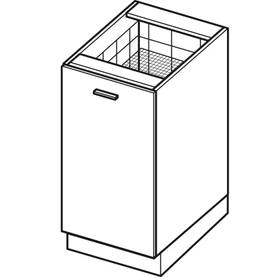 Auszugschrank LESJA - Breite 20 cm, grau/weiß, Beine 15 cm