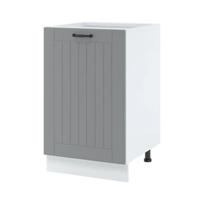 Küchenunterschrank LESJA – Breite 50 cm, grau/weiß, Beine 10 cm