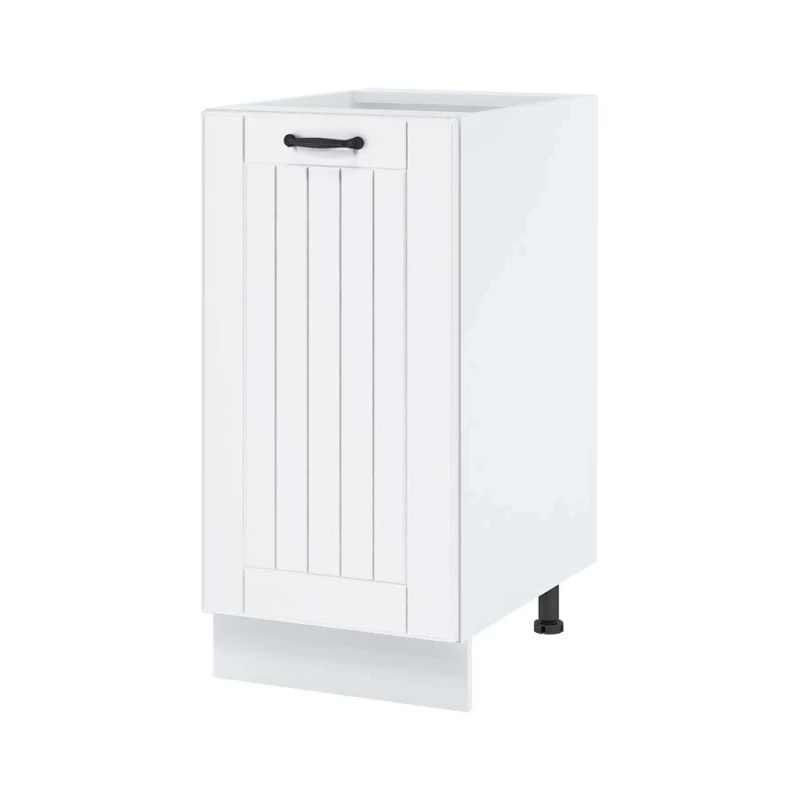Unterer Einzeltürschrank LESJA - Breite 40 cm, weiß, Beine 10 cm