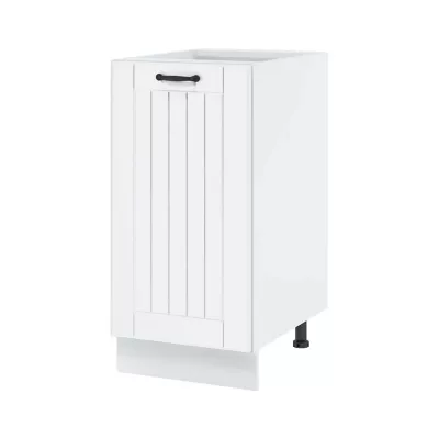 Unterer Einzeltürschrank LESJA - Breite 40 cm, weiß, Beine 10 cm