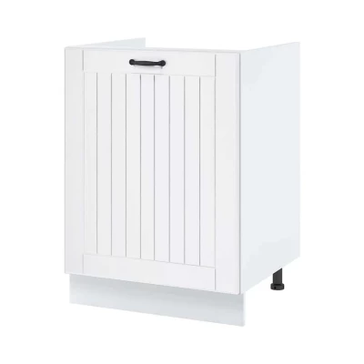 Küchenschrank mit Regal LESJA - Breite 60 cm, weiß, Beine 10 cm